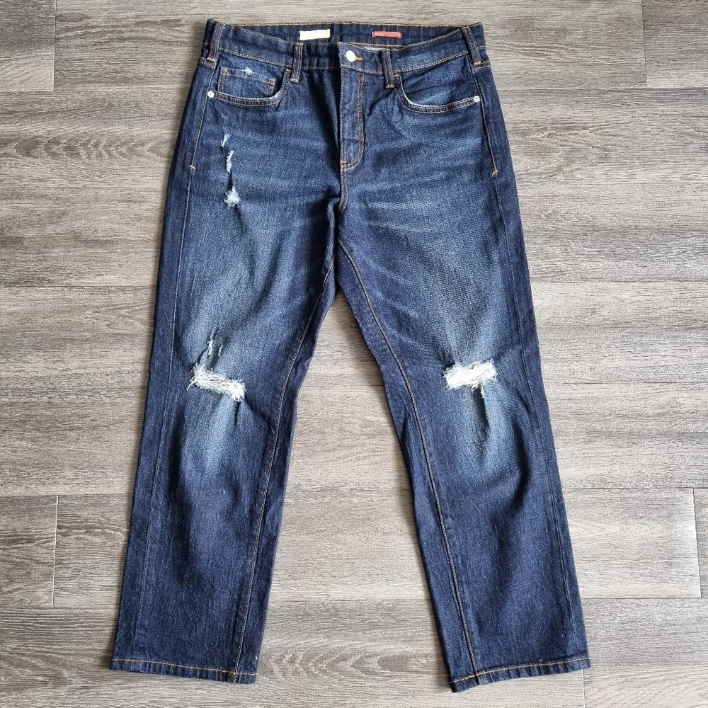 Pilcro The Borrowed Boyfriend Dark Wash Jean Size 29 - Picture 2 of 13
